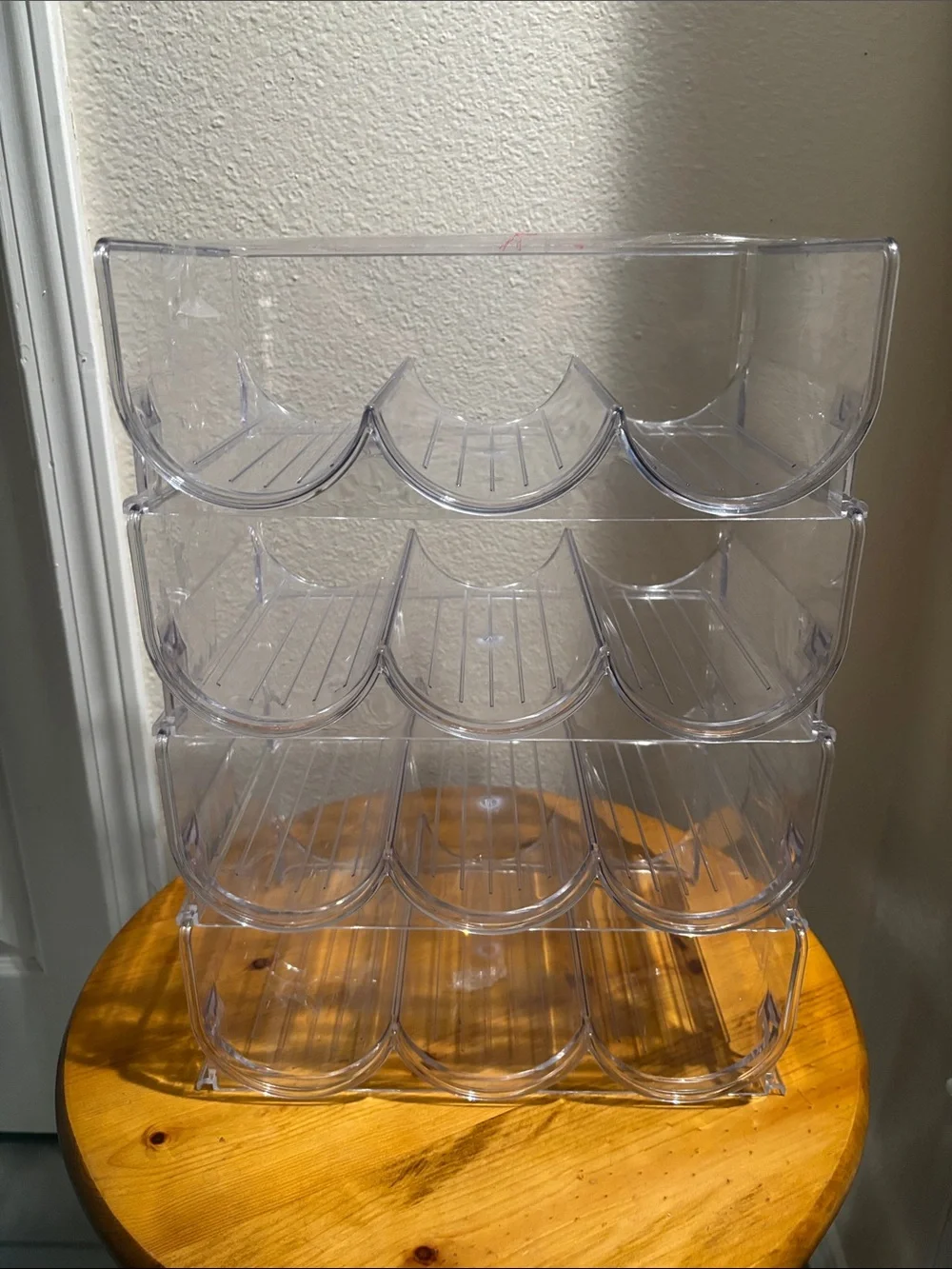 Clear Stackable 4-Tier Bottle & Can Rack